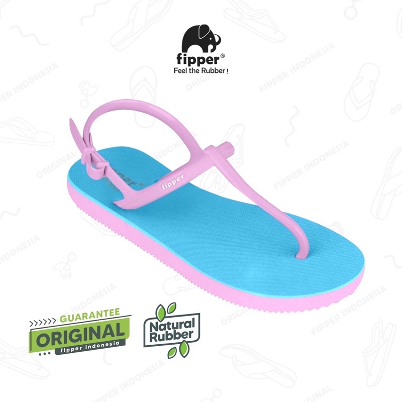 Fipper Strappy Red Black / Blue Sky Pink Light
