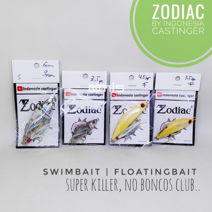 Umpan Zodiac Lure Swimbait Stickbait Swimmer By Angler Indonesia