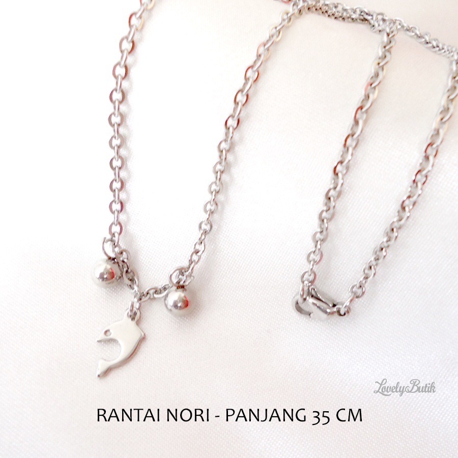 Kalung Anak Perempuan Titanium Anti karat Kalung Nori Titanium Anak Anti Luntur Model Koye Silver Dolphin Dolpin - Lovelybutik