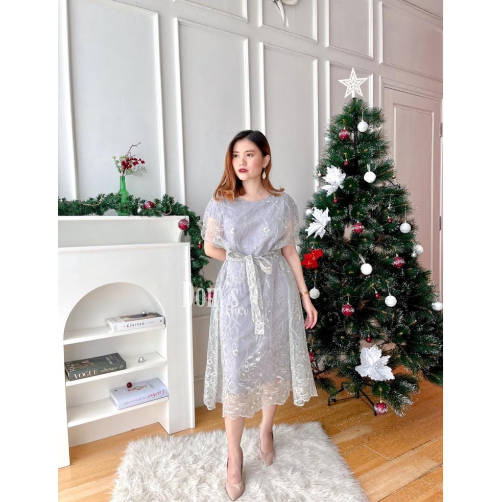Angelic dress - brokat dress - gaun pesta - baju pesta - gaun ala korea - baju ala korea - korean ou