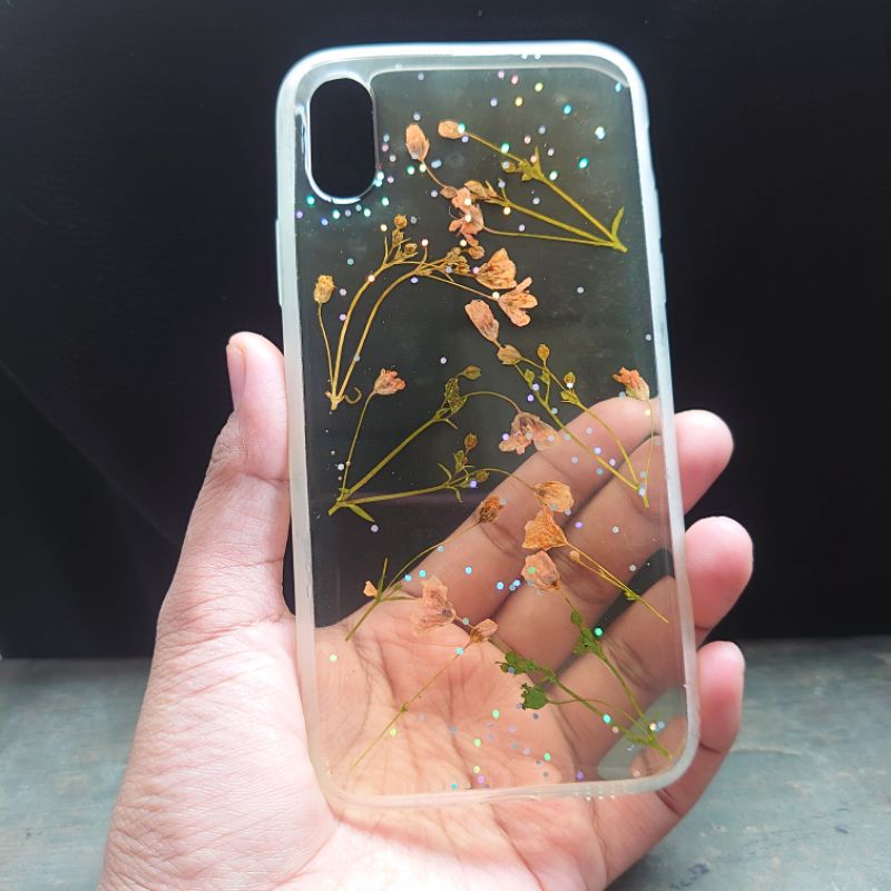 softcase iPhone X/XS motif bunga kuning