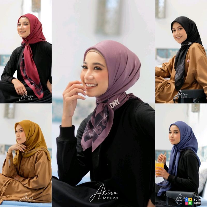 AKIRA SERIES HIJAB SEGIEMPAT DEENAY ORIGINAL