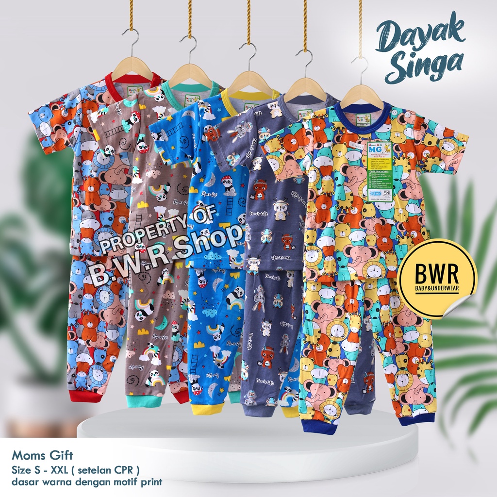 CPR Setelan Moms Gift Dayak Singa / Baju Bayi Setelan Piyama Anak Unisex Baju Pendek Celana Panjang Baju Tidur 09mg | Bwr