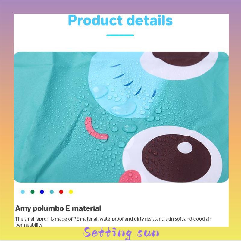 Celemek Apron Anak untuk Melukis Berkebun Karakter Kartun Dengan manset/Tanpa manset TN