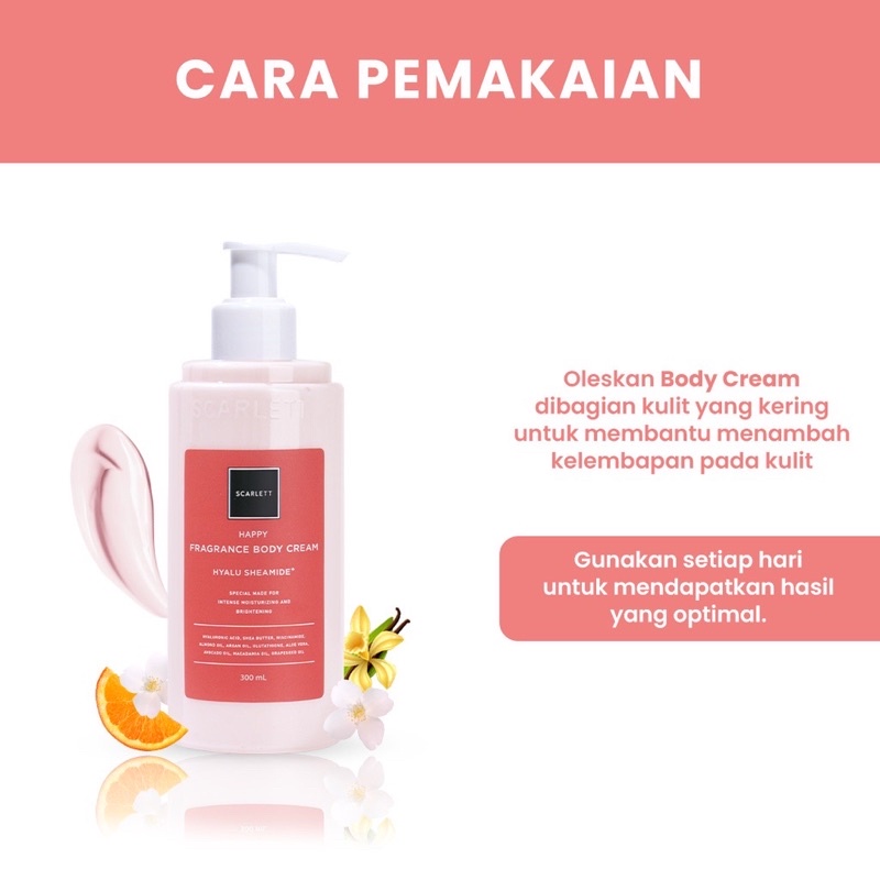 Scarlett Whitening Body Cream Happy