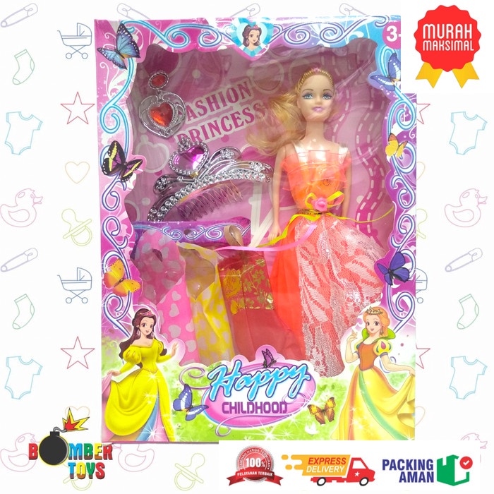 MAINAN ANAK BONEKA BERBIEE GANTI BAJU BERBIE BEAUTY HX101A