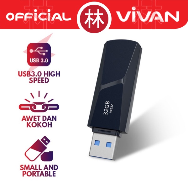 VIVAN VF516/VF532/VF564 Flashdisk 16GB/32GB/64GB USB 3.0 High Speed