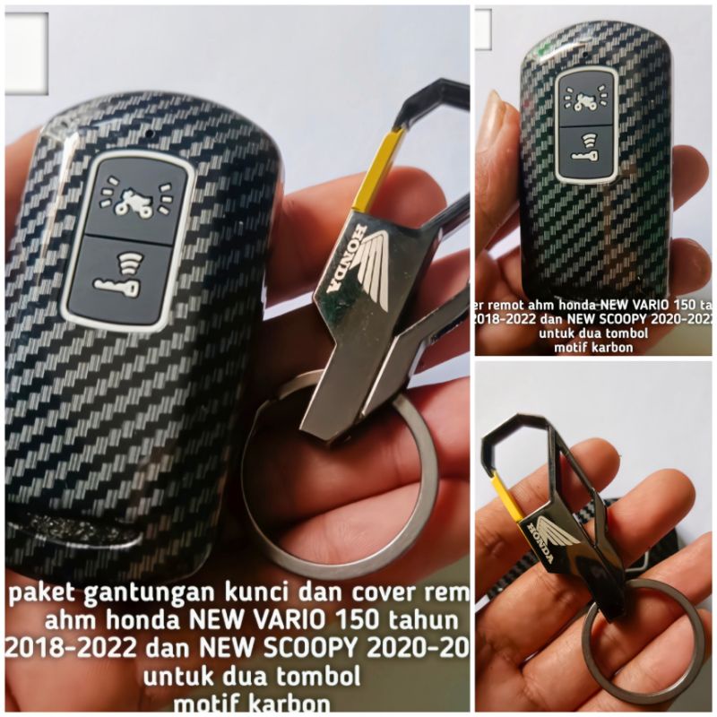 paket gantungan kunci dan cover remot karbon NEW VARIO 150 2018-2022 SCOOPY