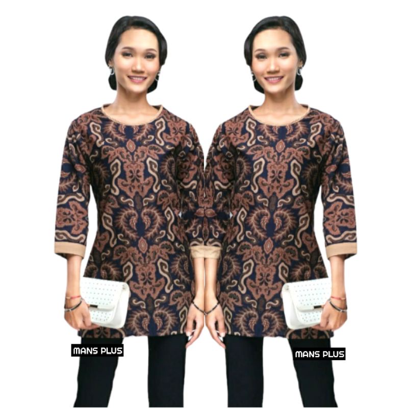 Blouse Wanita Jumbo Modern 4L-5L Atasan Batik Wanita Big Size XXL XXXL Seragam Kerja Wanita SFA