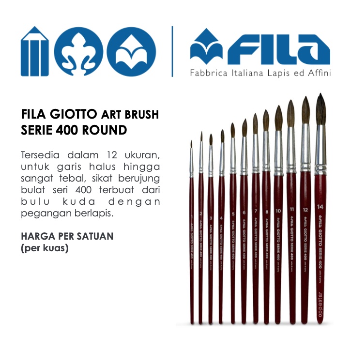 

Kuas Lukis Fila Giotto Art Brush Serie 400 Round Original / pc