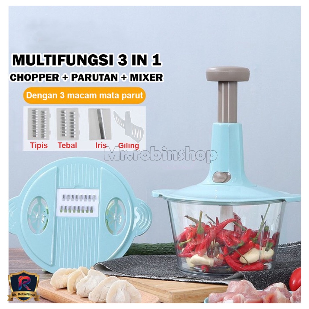 chopper blender capsule pemotong manual tekan pencacah penggiling daging mixer adonan multi fungsi