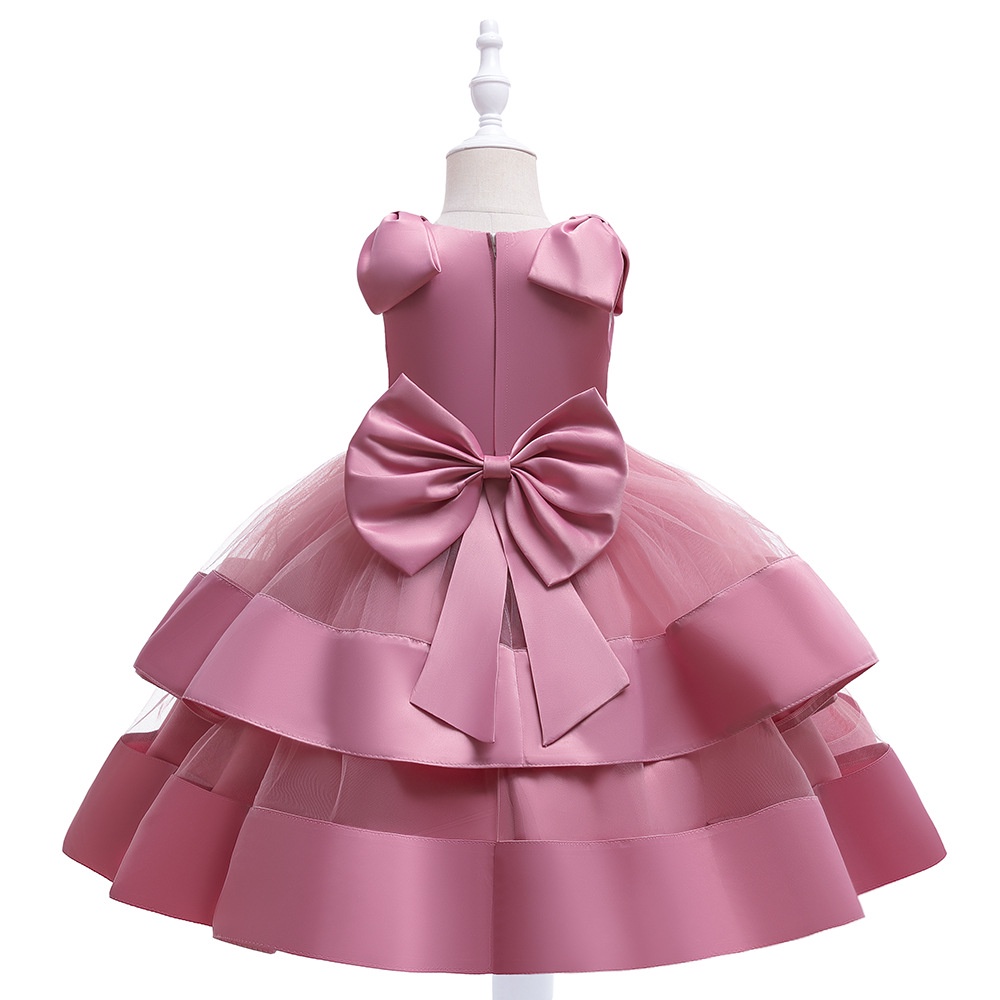 3-10 tahun anak perempuan tutu tutu gaun Big Bow Bow Wedding New Year Dress Gaun Ball Gown