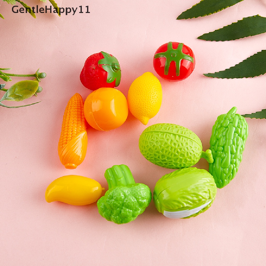 GentleHappy 10pcs Mini Simulation Fruit Vegetables Toy Kids Pretend Play Dollhouse Accessory id