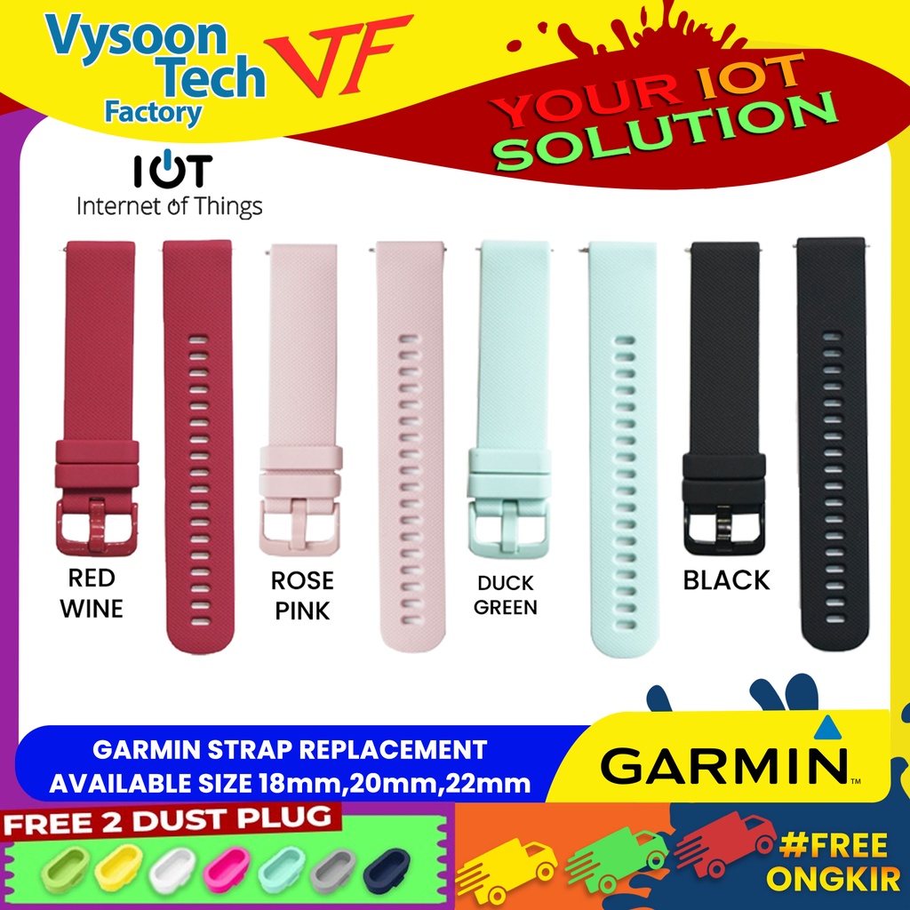 Tali Karet Silikon Strap Rubber Jam Tangan 18mm 20mm 22mm Rubber Strap