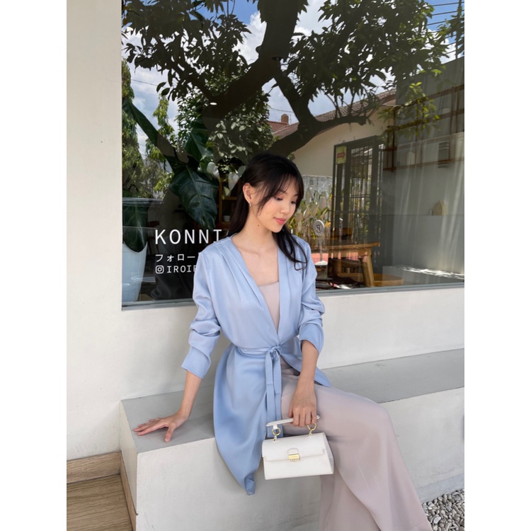 Kadaka O-0183 Long Outer Dress Woven Flowy With Belt