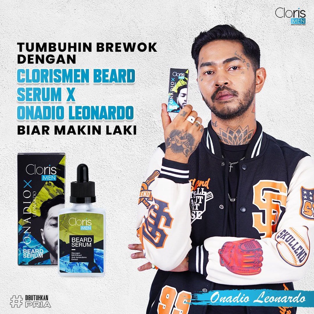 Clorismen Beard Serum X Onadio Leonardo Serum Penumbuh Rambut Brewok Jenggot Kumis Jambang Pria Cepat Bpom Original