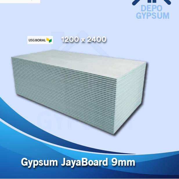 Papan Gypsum Jayaboard 09mm 1200x2400 |Gipsum Jayaboard Tebal 9mm