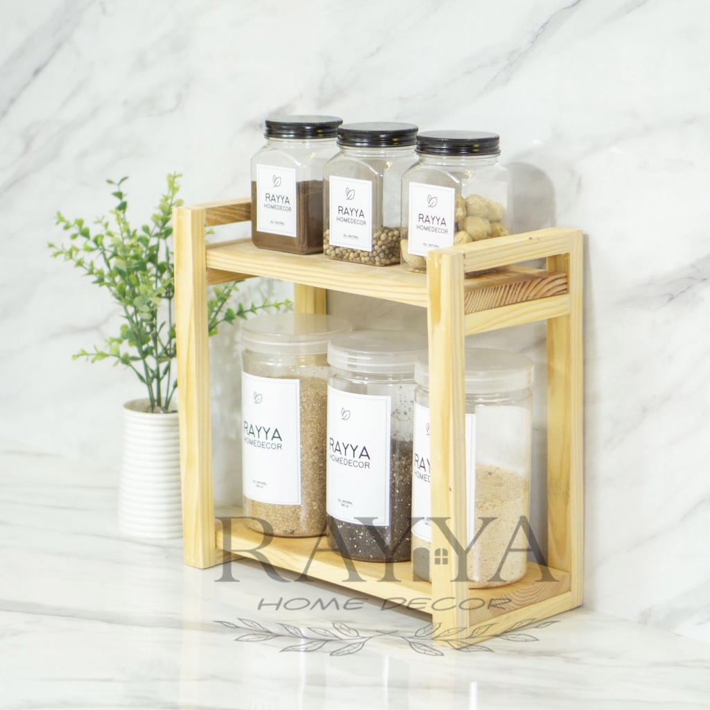 rak bumbu dapur serbaguna 06-1/rak susun kayu / rak obat