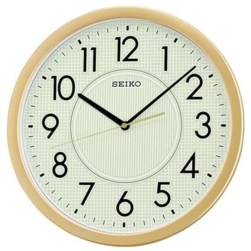 Jam Dinding Seiko Qxa629 glow in the dark sweep movement - gold