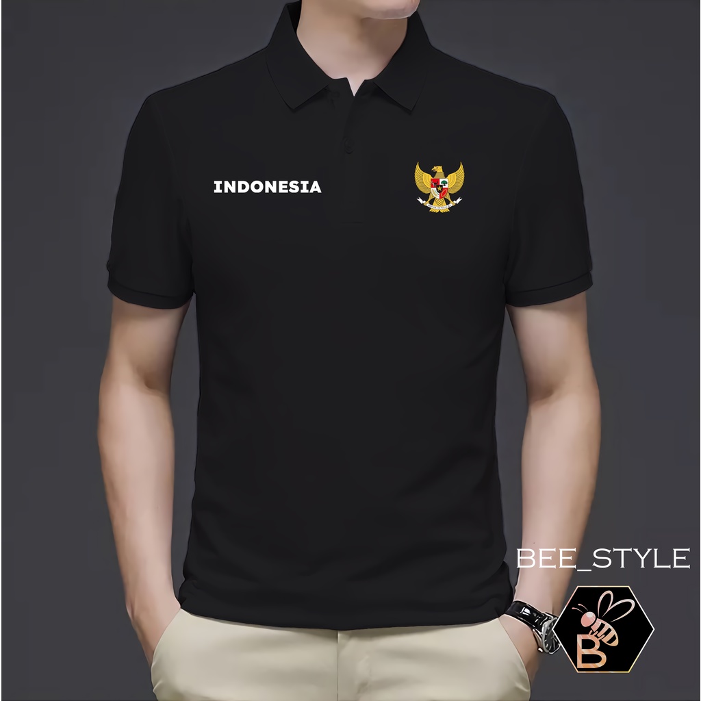 Kaos Kerah Pria Logo Garuda INDONESIA / Kaos Polo Garuda INDONESIA / Kaos Pria Polo Shirt