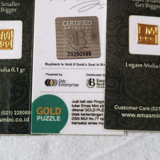EMAS MINI 0.1 GRAM UNTUK HADIAH, SOUVENIR, MAHAR DAN TUKAR EMAS ANTAM