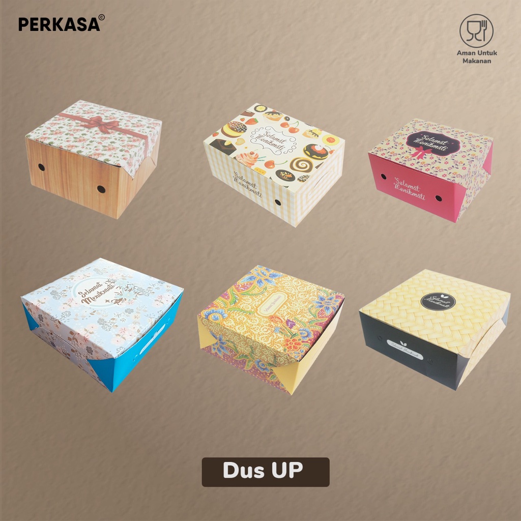 

(ECER) Dus Nasi Snack Printing 18x18 / 20x20 Dus Kue Snack Nasi 250 gsm (MOTIF RANDOM)