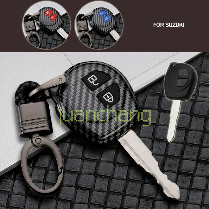 Case Remote Kunci Mobil 2 Tombol Bahan ABS Karbon Untuk Suzuki SX4 Swift Grand Vitara Liana  suzuki swift ertiga apv ignis xover vitara