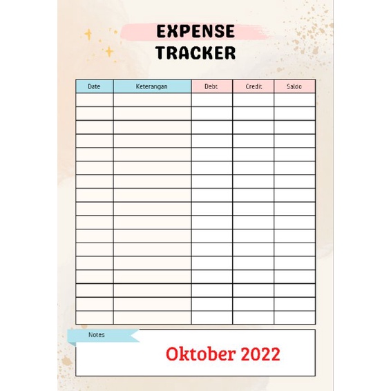 

expense tracker ukuran A5 ring 20