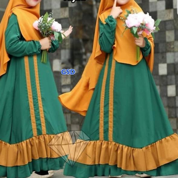 BAJU BUSANA MUSLIM ANAK Setelan hijab anak perempuan/busana ngaji