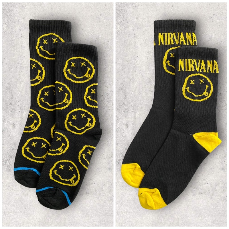 KAOS KAKI PANJANG MOTIF NIRVANA HITAM