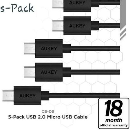 AUKEY CB-D5 (5 Pcs) 5PACK MICROUSB / KABEL DATA AUKEY ORIGINAL