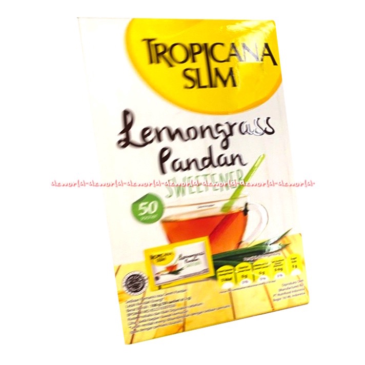 Tropicana Slim 50sachet Lemongrass Pandan Sweetener Pemanis Gula Rasa Sereh Pandan Serai Lemong Grass Lemon Grass 50pcs Gula Untuk Penderita Diabet Diabetes