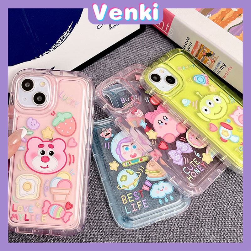 Case For iPhone 14 Pro Max TPU Soft Jelly Airbag Case Clear Cartoon Cute Case Camera Protection Shockproof For iPhone 14 13 12 11 Plus Pro Max 7 Plus X XR