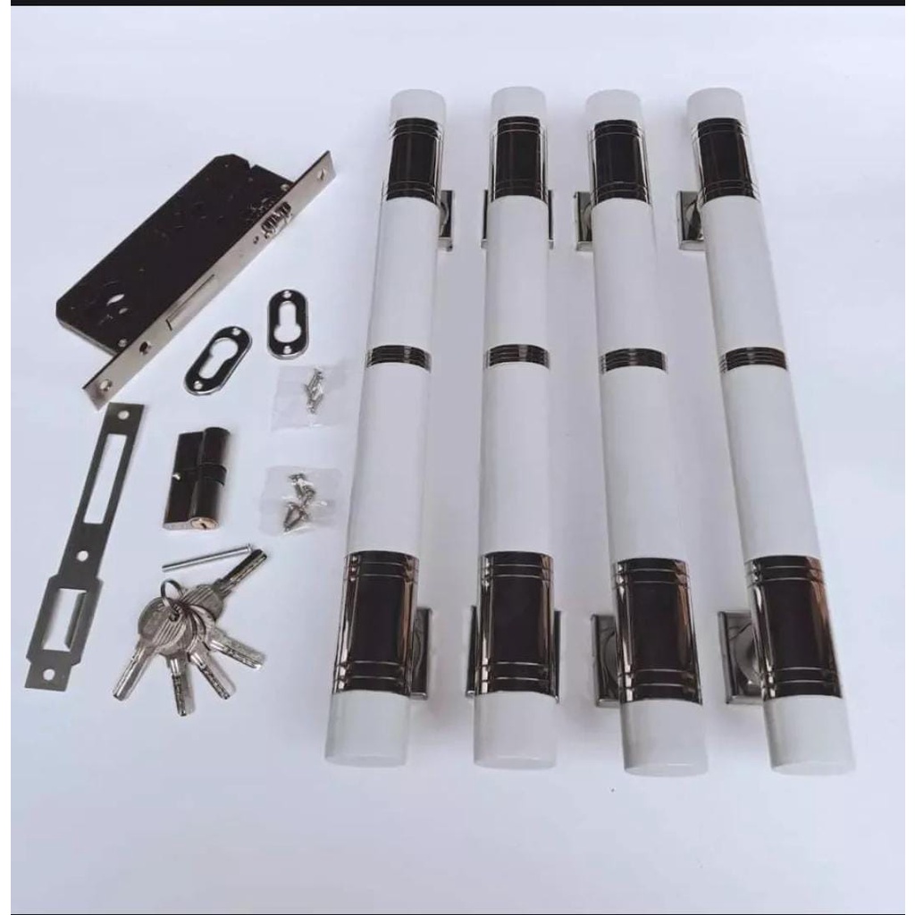 Paket handle pintu 4 Pegangan Pintu Rumah Minimalis 45 cm Model Oval Body Kunci