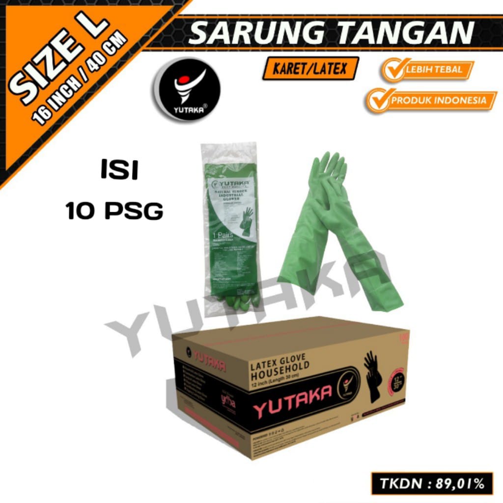 Sarung Tangan Karet 16 Inch isi 10 psg/cuci piring Sarung Tangan Karet 16 Inch isi 10 psg/ murah Sarung Tangan Karet 16 Inch isi 10 psg