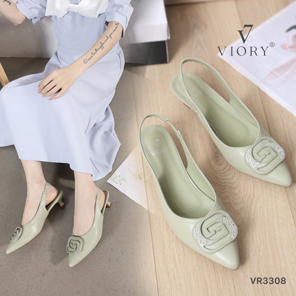 VIORY Sepatu Slingback Heels Shoes #VR3308 ORIGINAL