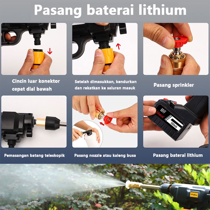 Mobil Jet Cleaner 388VF Alat Cuci Mobil Cuci Staem Mesin Cuci motor Ac Mobil Screen Sablon Berkualitas Pompa Mesin Cuci Tekanan Alat Portable Nirkabel