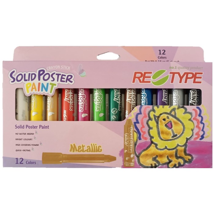 

[COD] Retype Crayon Stick Solid Poster Paint Metallic Colours