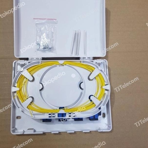Roset optik / roset FTTH 4 core SC lengkap adaptor + pigtail