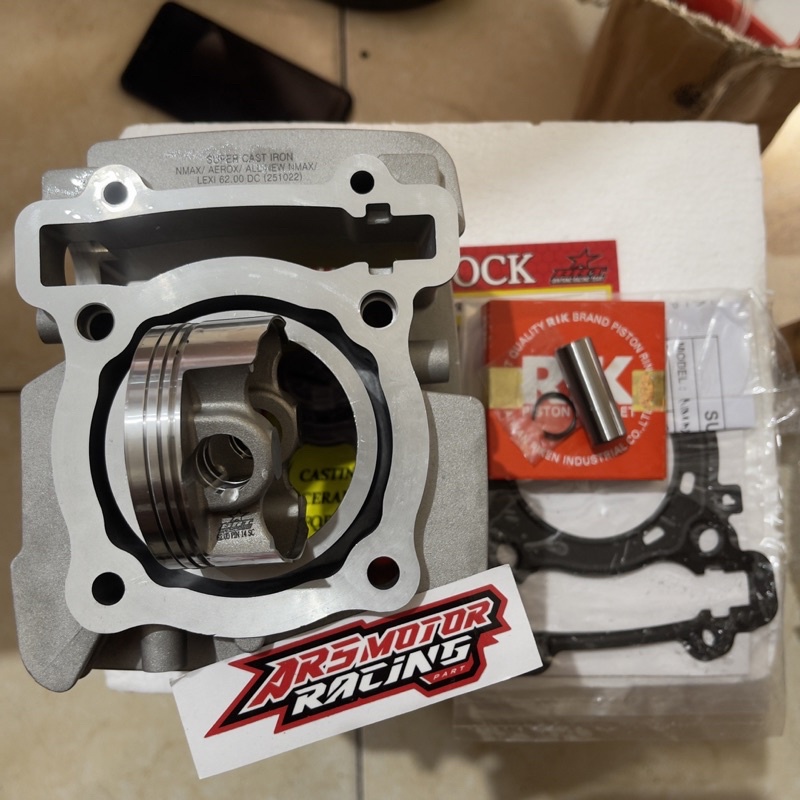 BLOK PISTON BRT 62MM NMAX AEROX R15 VVA MT 15 VIXION R CASTING DOUBLE COOLER