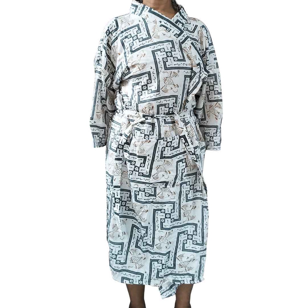 Kimono Tidur Batik Warna Dasar Putih