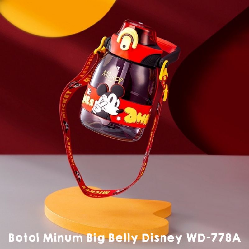 Botol Minum Sedotan Disney Big Belly WD-778A / Straw Bottle Frozen Mickey