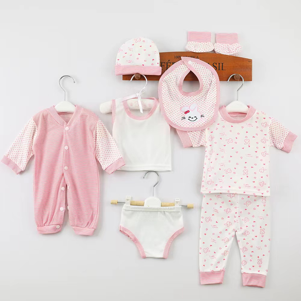 new Baby Clothes Set jumper bayi 8 set Baby Bodyset 8in1 Baju Anak 0-9 bln  / Baju Bayi Set / Pakaian Bayi / Hampers Murah Jumper Mitten booties Knot Hat bib panties