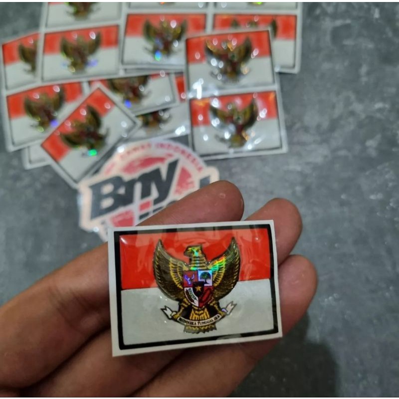 STICKER STIKER EMBLEM BENDERA GARUDA INDONESIA KECIL TIMBUL 3D