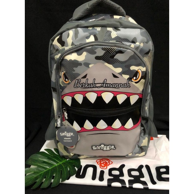 smiggle shark abu/original/tas anak laki2
