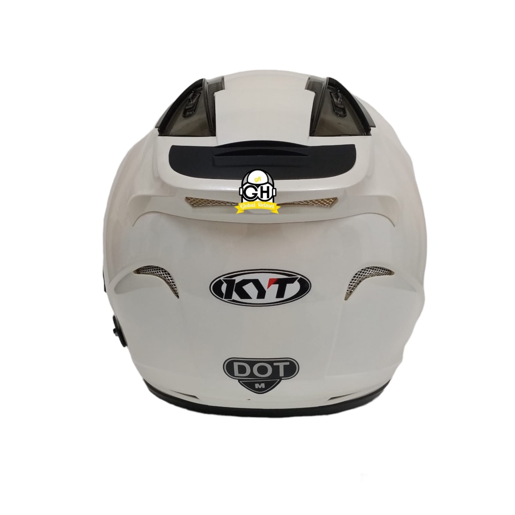 HELM KYT GALAXY FLAT R FLAT-R SOLID PEARL WHITE POLOS DOUBLE VISOR HELMET