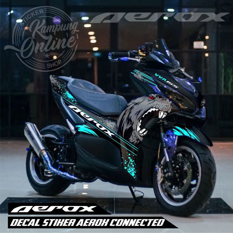Decal stiker new aerox wolf conected sticker fullbody