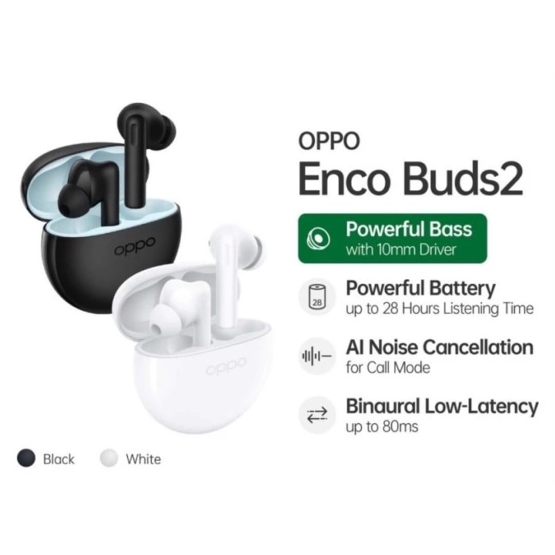 OPPO ENCO BUDS 2 NEW ORIGINAL RESMI POWERFULL BASS