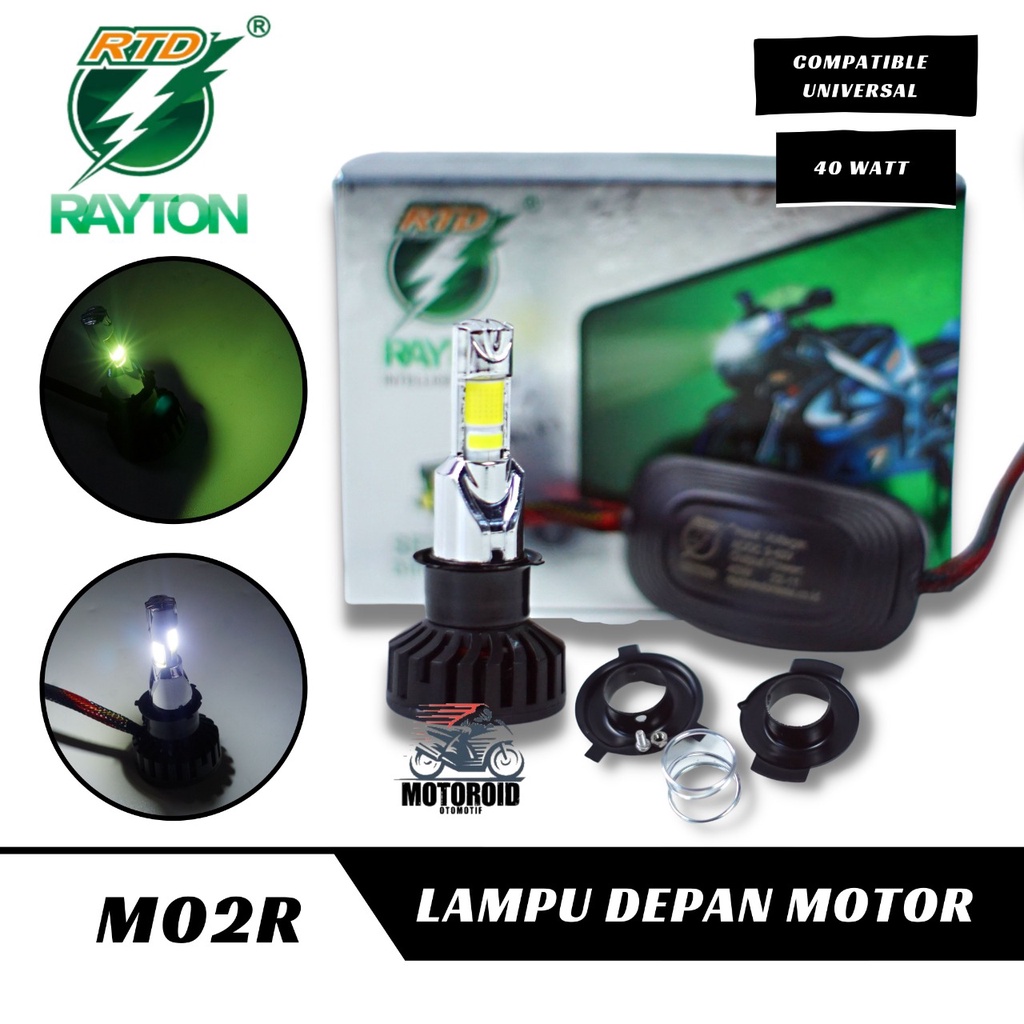 LAMPU DEPAN RAYTON M02R 40WATT 3 LED AC DC RTD 3 SISI M02R UNIVERSAL