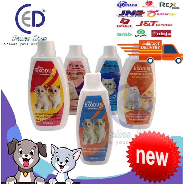 Bedak Kutu Kucing  New EXODUS All Varian Flea &amp; Tick, Medicated, Skin Care